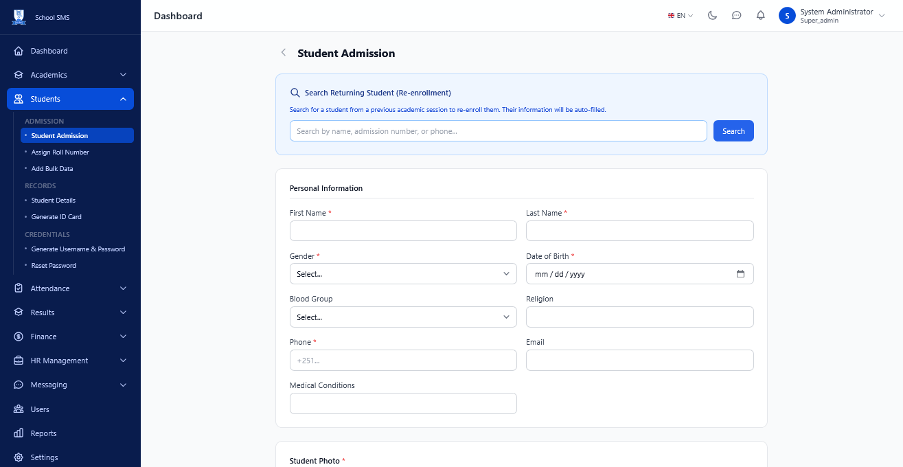 Student Admission